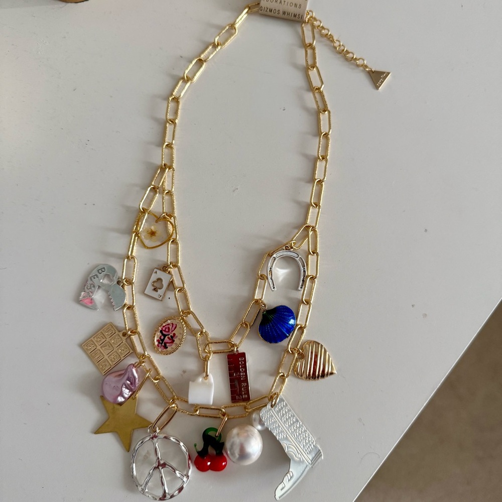 Anthropologie Gold Charm Necklace